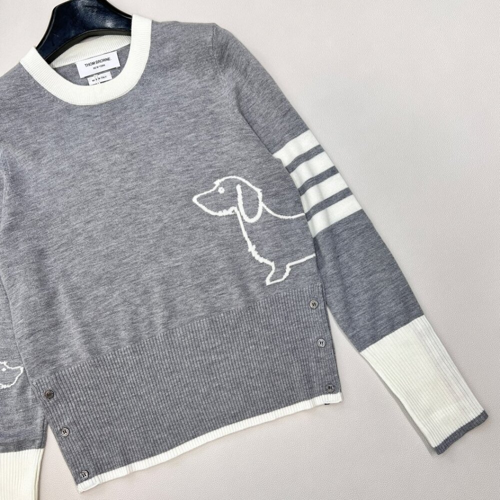 THOM BROWNE Knitted Wool Pullover Sweater - Picture 5 of 10
